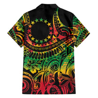 Cook Islands 15 Stars Family Matching Short Sleeve Bodycon Dress and Hawaiian Shirt Kuki Airani Polynesian Tribal Wave Tattoo LT9 - Polynesian Pride