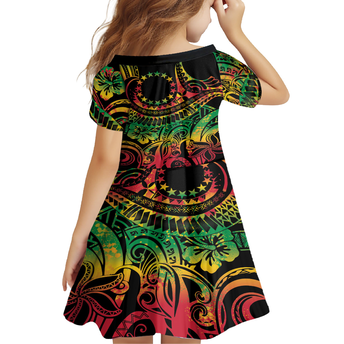 Cook Islands 15 Stars Family Matching Summer Maxi Dress and Hawaiian Shirt Kuki Airani Polynesian Tribal Wave Tattoo LT9 - Polynesian Pride