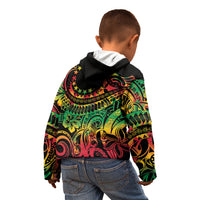 Cook Islands 15 Stars Kid Hoodie Kuki Airani Polynesian Tribal Wave Tattoo LT9 - Polynesian Pride
