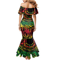 Cook Islands 15 Stars Mermaid Dress Kuki Airani Polynesian Tribal Wave Tattoo LT9 - Polynesian Pride