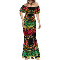 Cook Islands 15 Stars Mermaid Dress Kuki Airani Polynesian Tribal Wave Tattoo LT9 - Polynesian Pride