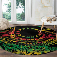 Cook Islands 15 Stars Round Carpet Kuki Airani Polynesian Tribal Wave Tattoo LT9 - Polynesian Pride