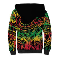 Cook Islands 15 Stars Sherpa Hoodie Kuki Airani Polynesian Tribal Wave Tattoo LT9 - Polynesian Pride