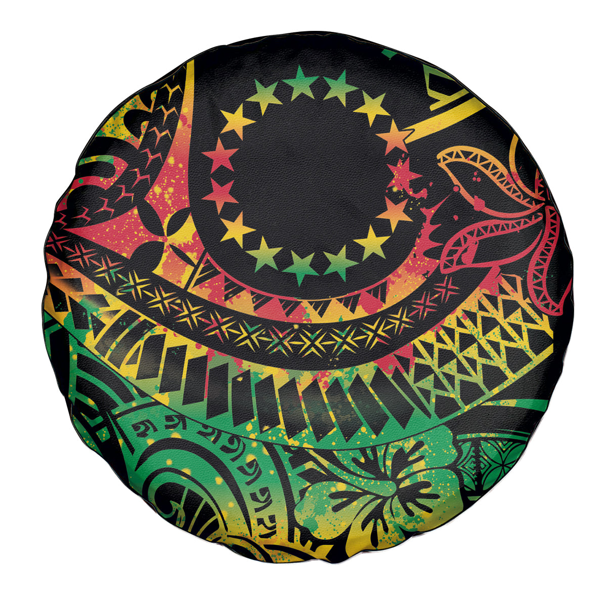 Cook Islands 15 Stars Spare Tire Cover Kuki Airani Polynesian Tribal Wave Tattoo LT9 - Polynesian Pride