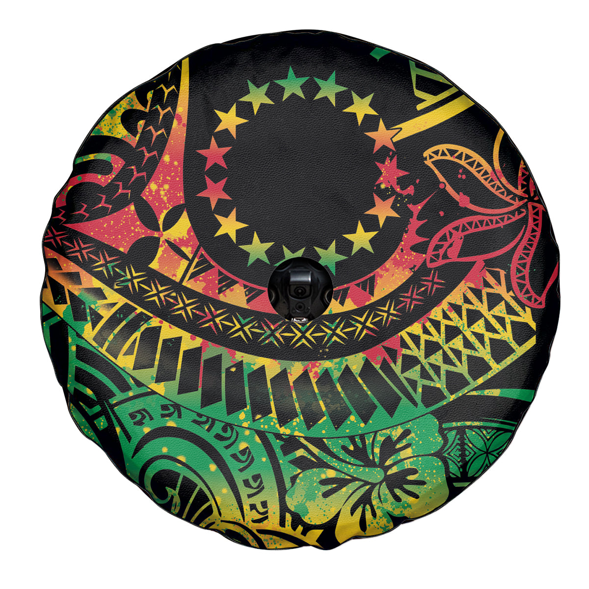 Cook Islands 15 Stars Spare Tire Cover Kuki Airani Polynesian Tribal Wave Tattoo LT9 - Polynesian Pride