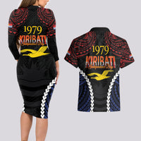 Kiribati 45th Anniversary Independence Day Couples Matching Long Sleeve Bodycon Dress and Hawaiian Shirt Since 1979 LT9 - Polynesian Pride