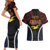 Kiribati 45th Anniversary Independence Day Couples Matching Short Sleeve Bodycon Dress and Hawaiian Shirt Since 1979 LT9 - Polynesian Pride