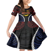 Kiribati 45th Anniversary Independence Day Family Matching Mermaid Dress and Hawaiian Shirt Since 1979 LT9 Daughter's Dress Black - Polynesian Pride