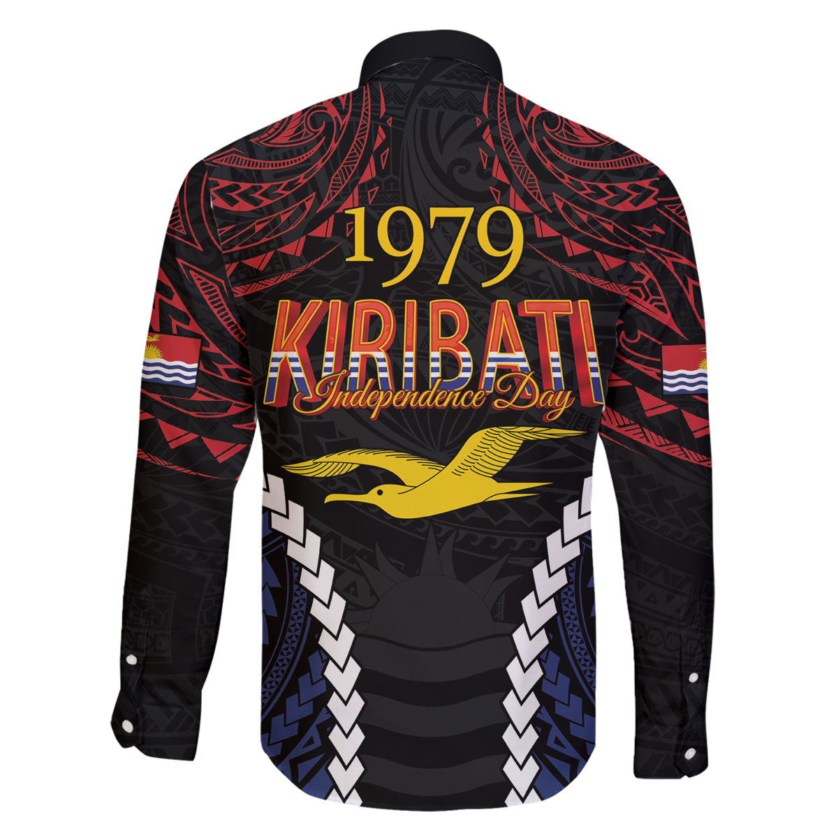 Kiribati 45th Anniversary Independence Day Family Matching Off The Shoulder Long Sleeve Dress and Hawaiian Shirt Since 1979 LT9 - Polynesian Pride