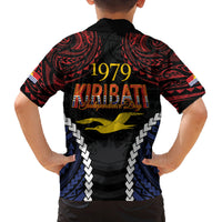 Kiribati 45th Anniversary Independence Day Family Matching Off Shoulder Maxi Dress and Hawaiian Shirt Since 1979 LT9 - Polynesian Pride