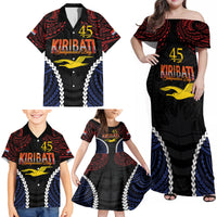 Kiribati 45th Anniversary Independence Day Family Matching Off Shoulder Maxi Dress and Hawaiian Shirt Since 1979 LT9 - Polynesian Pride