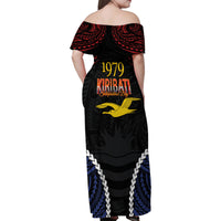 Kiribati 45th Anniversary Independence Day Family Matching Off Shoulder Maxi Dress and Hawaiian Shirt Since 1979 LT9 - Polynesian Pride