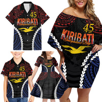Kiribati 45th Anniversary Independence Day Family Matching Off Shoulder Short Dress and Hawaiian Shirt Since 1979 LT9 - Polynesian Pride