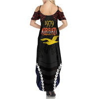 Kiribati 45th Anniversary Independence Day Family Matching Summer Maxi Dress and Hawaiian Shirt Since 1979 LT9 - Polynesian Pride