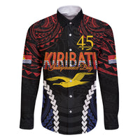 Kiribati 45th Anniversary Independence Day Family Matching Tank Maxi Dress and Hawaiian Shirt Since 1979 LT9 Dad's Shirt - Long Sleeve Black - Polynesian Pride