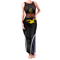 Kiribati 45th Anniversary Independence Day Family Matching Tank Maxi Dress and Hawaiian Shirt Since 1979 LT9 Mom's Dress Black - Polynesian Pride