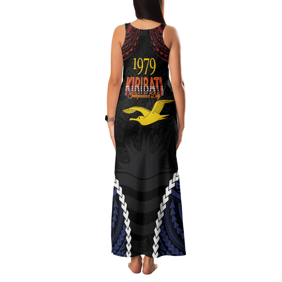 Kiribati 45th Anniversary Independence Day Family Matching Tank Maxi Dress and Hawaiian Shirt Since 1979 LT9 - Polynesian Pride