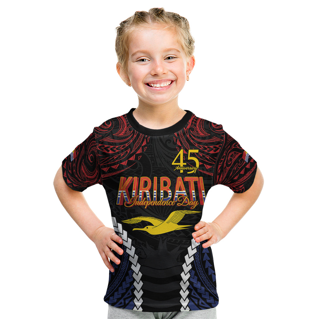 Kiribati 45th Anniversary Independence Day Kid T Shirt Since 1979 LT9 Black - Polynesian Pride