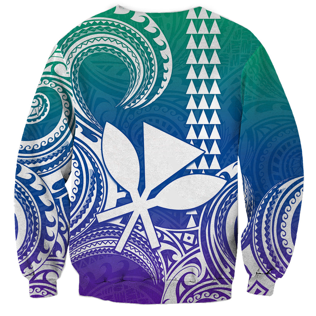 Custom King Kamehameha Day Hawaii Sweatshirt Paradise of the Pacific Tribal Kakau - Gradient LT9 - Polynesian Pride