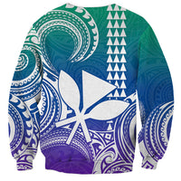 Custom King Kamehameha Day Hawaii Sweatshirt Paradise of the Pacific Tribal Kakau - Gradient LT9 - Polynesian Pride