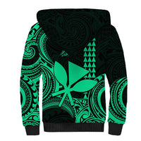 Custom King Kamehameha Day Hawaii Sherpa Hoodie Paradise of the Pacific Tribal Kakau - Green LT9 - Polynesian Pride
