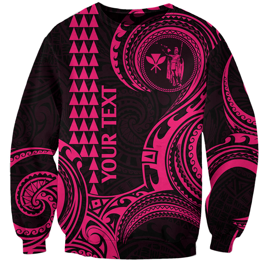 Custom King Kamehameha Day Hawaii Sweatshirt Paradise of the Pacific Tribal Kakau - Pink LT9 Unisex Pink - Polynesian Pride