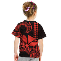 Custom King Kamehameha Day Hawaii Kid T Shirt Paradise of the Pacific Tribal Kakau - Red LT9 - Polynesian Pride