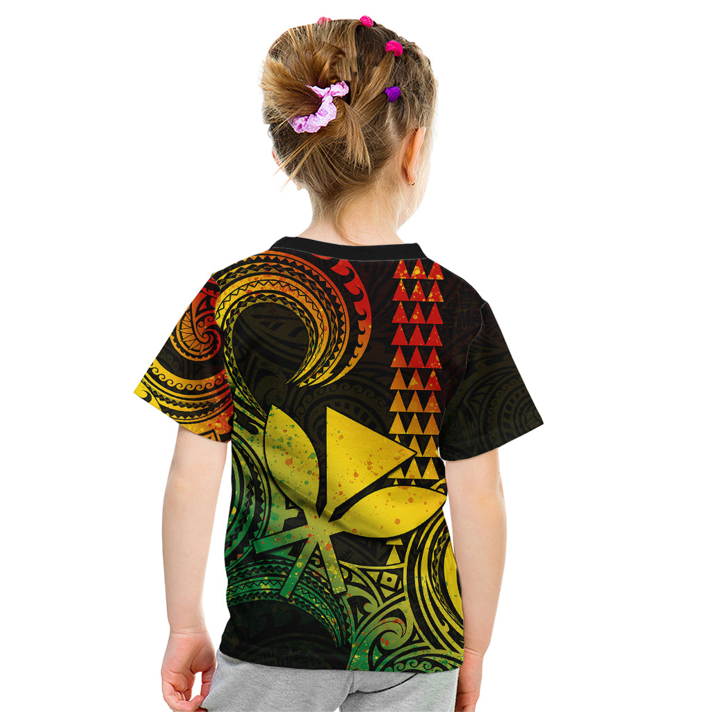 Custom King Kamehameha Day Hawaii Kid T Shirt Paradise of the Pacific Tribal Kakau - Reggae LT9 - Polynesian Pride