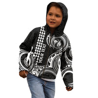 King Kamehameha Day Hawaii Kid Hoodie Paradise of the Pacific Tribal Kakau with Kanaka Maoli - White LT9 - Polynesian Pride