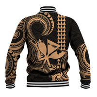 King Kamehameha Day Hawaii Baseball Jacket Paradise of the Pacific Tribal Kakau with Kanaka Maoli - Nude LT9 - Polynesian Pride