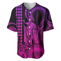 King Kamehameha Day Hawaii Baseball Jersey Paradise of the Pacific Tribal Kakau with Kanaka Maoli - Pink Gradient LT9 Pink Gradient - Polynesian Pride