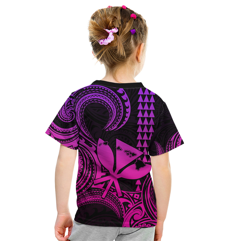 King Kamehameha Day Hawaii Kid T Shirt Paradise of the Pacific Tribal Kakau with Kanaka Maoli - Pink Gradient LT9 - Polynesian Pride