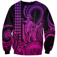 King Kamehameha Day Hawaii Sweatshirt Paradise of the Pacific Tribal Kakau with Kanaka Maoli - Pink Gradient LT9 Unisex Pink Gradient - Polynesian Pride