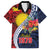 Flag of Kiribati Polynesian Pattern Family Matching Long Sleeve Bodycon Dress and Hawaiian Shirt Est 1979 With Tropical Flowers