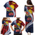 Flag of Kiribati Polynesian Pattern Family Matching Puletasi and Hawaiian Shirt Est 1979 With Tropical Flowers