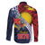 Flag of Kiribati Polynesian Pattern Family Matching Summer Maxi Dress and Hawaiian Shirt Est 1979 With Tropical Flowers