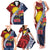 Flag of Kiribati Polynesian Pattern Family Matching Tank Maxi Dress and Hawaiian Shirt Est 1979 With Tropical Flowers
