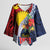 Flag of Kiribati Polynesian Pattern Kimono Sleeve Blouse Est 1979 With Tropical Flowers - Polynesian Pride