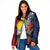 Flag of Kiribati Polynesian Pattern Padded Jacket Est 1979 With Tropical Flowers - Polynesian Pride