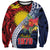Flag of Kiribati Polynesian Pattern Sweatshirt Est 1979 With Tropical Flowers