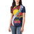 Flag of Kiribati Polynesian Pattern Women Polo Shirt Est 1979 With Tropical Flowers