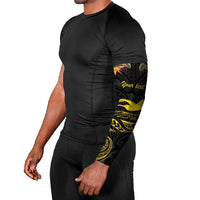 Kiribati Independence Day Personalised Arm Sleeves Gold Frigatebird with Polynesian Pattern LT9 - Polynesian Pride