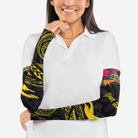Kiribati Independence Day Personalised Arm Sleeves Gold Frigatebird with Polynesian Pattern LT9 - Polynesian Pride