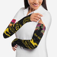 Kiribati Independence Day Personalised Arm Sleeves Gold Frigatebird with Polynesian Pattern LT9 - Polynesian Pride