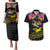 Kiribati Independence Day Personalised Couples Matching Puletasi and Hawaiian Shirt Gold Frigatebird with Polynesian Pattern