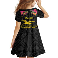 Kiribati Independence Day Personalised Family Matching Long Sleeve Bodycon Dress and Hawaiian Shirt Gold Frigatebird with Polynesian Pattern LT9 - Polynesian Pride
