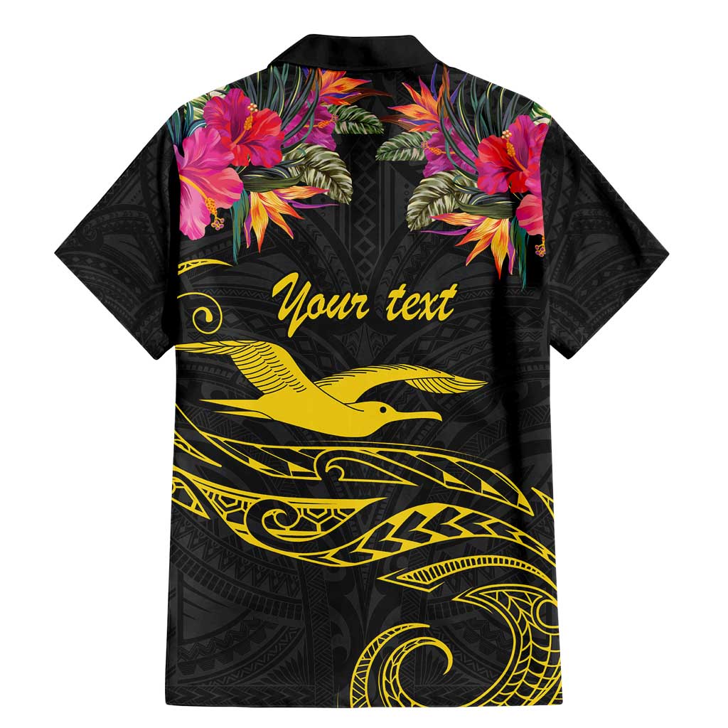 Kiribati Independence Day Personalised Family Matching Mermaid Dress and Hawaiian Shirt Gold Frigatebird with Polynesian Pattern LT9 - Polynesian Pride
