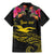 Kiribati Independence Day Personalised Family Matching Mermaid Dress and Hawaiian Shirt Gold Frigatebird with Polynesian Pattern