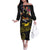 Kiribati Independence Day Personalised Family Matching Off The Shoulder Long Sleeve Dress and Hawaiian Shirt Gold Frigatebird with Polynesian Pattern