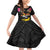 Kiribati Independence Day Personalised Family Matching Off Shoulder Short Dress and Hawaiian Shirt Gold Frigatebird with Polynesian Pattern